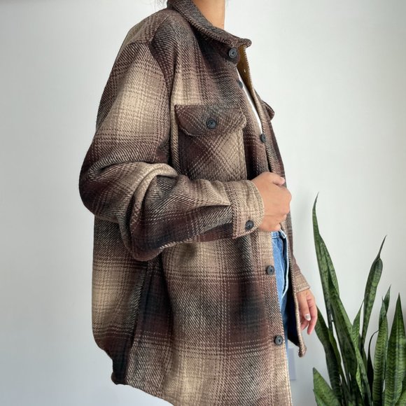 NWT Jachs New York Wool Blend Plaid Jacket Shacket - Picture 3 of 9